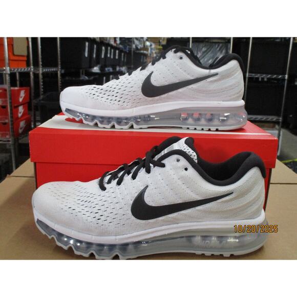 USED Nike Mens  Air Max 2017 White Black -SZ 9 - Picture 2 of 7